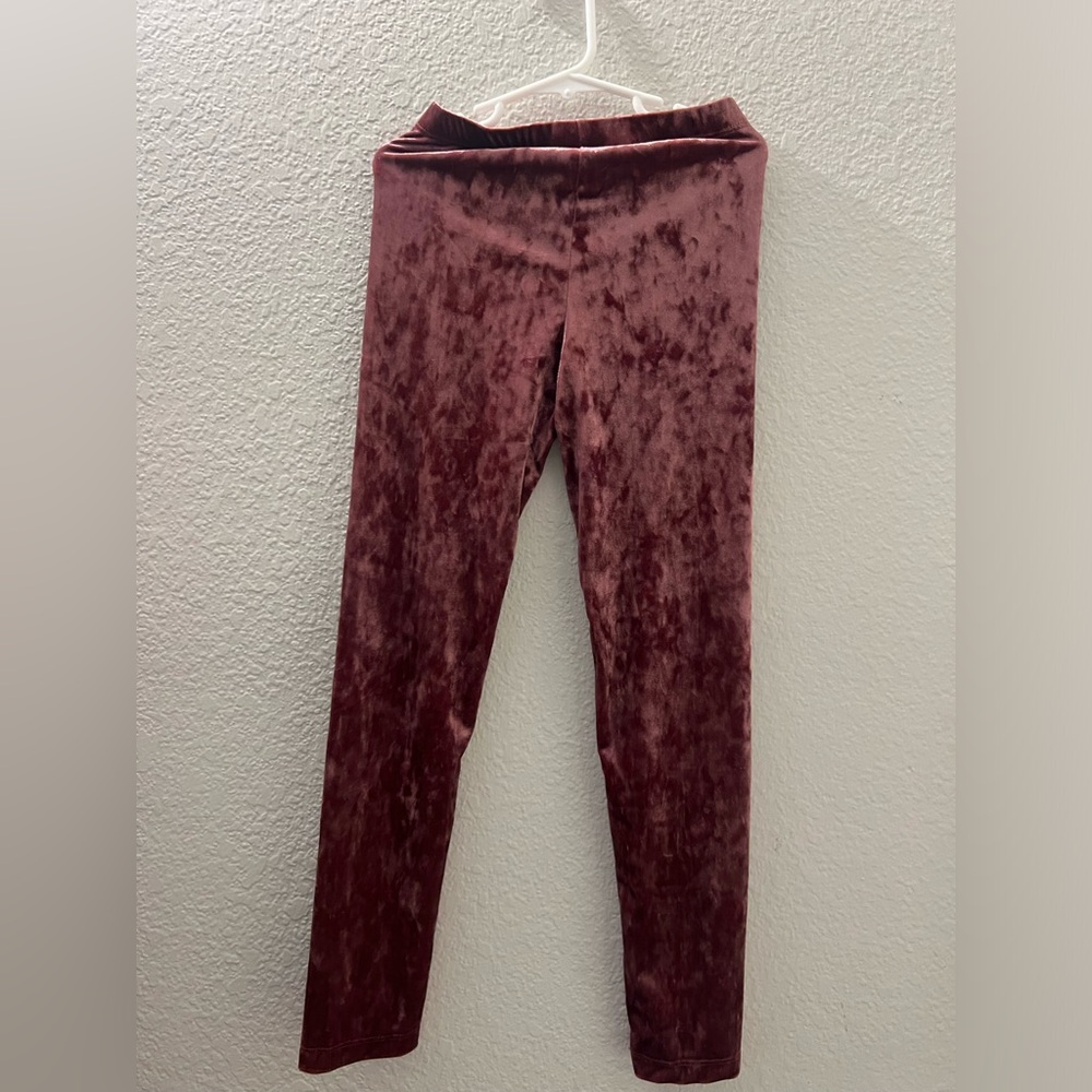Velvet Kids Leggings in Rich Burgundy - Picture 3 of 4
